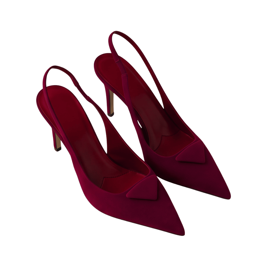Burgundy Suede Slingbacks