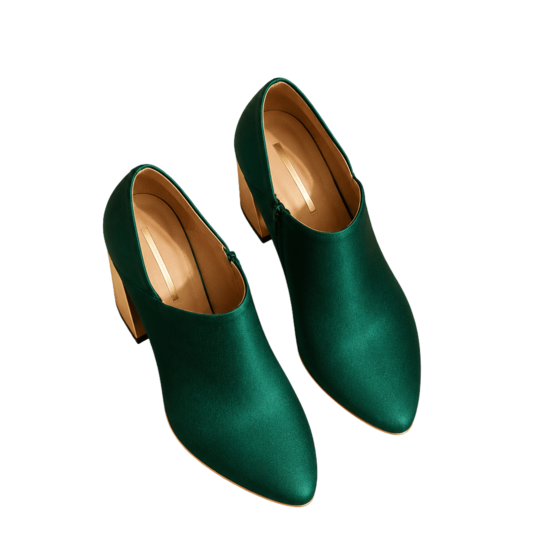 Emerald Satin Pumps